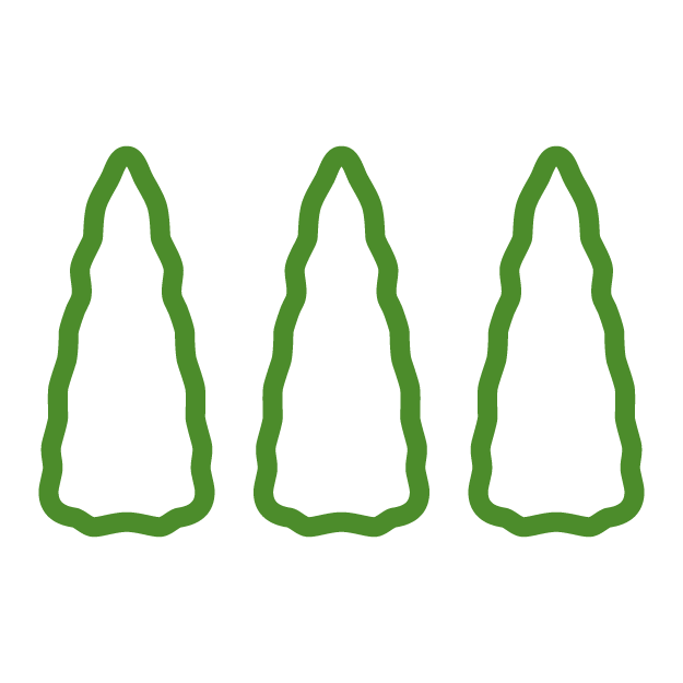 flat simple lineart icon of several trees